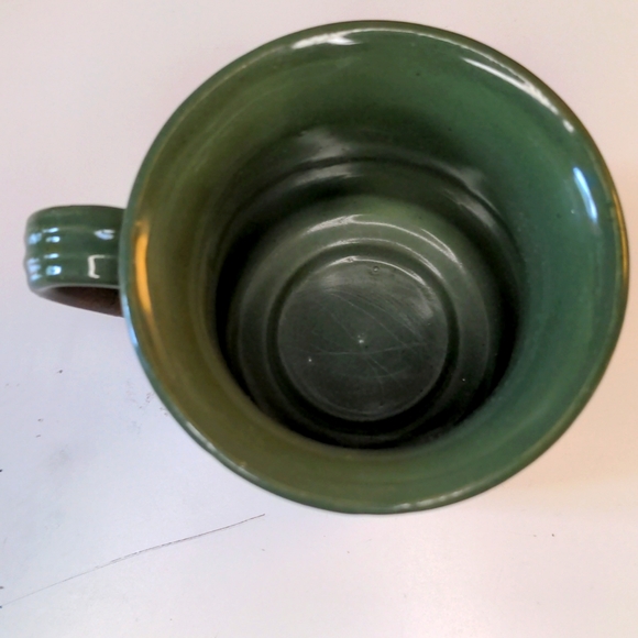 Vintage Stoneware Mugs Green and Brown Glaze - Picture 3 of 6